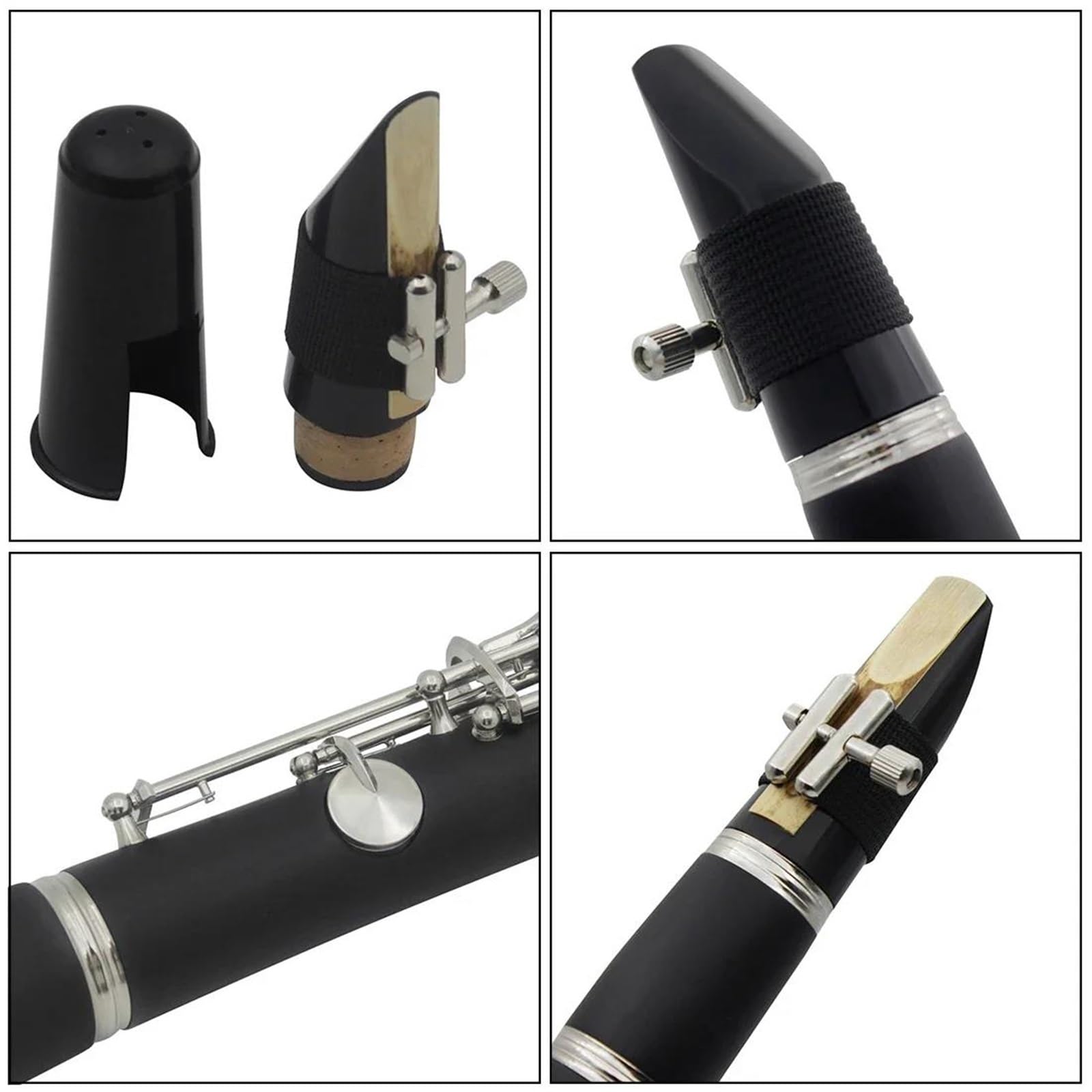 Clarinete Sib de baquelita de 17 teclas instrumento de viento madera profesional de ébano negro con caja y accesorios Tocando Clarinete