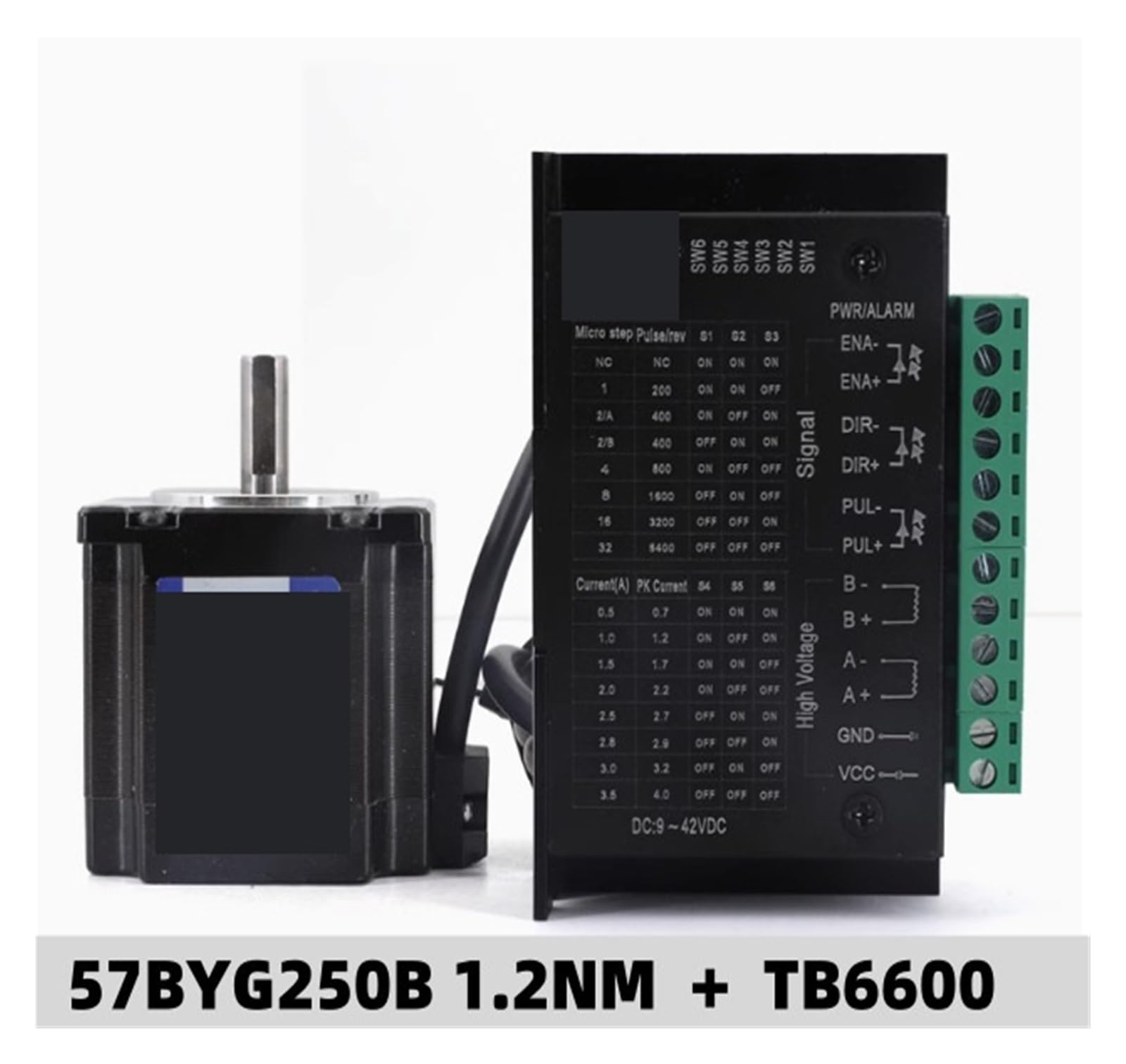 Driver motore passo-passo 2PH 57BYG250B Kit di azionamento con scheda controllo Nema23 1.2NM