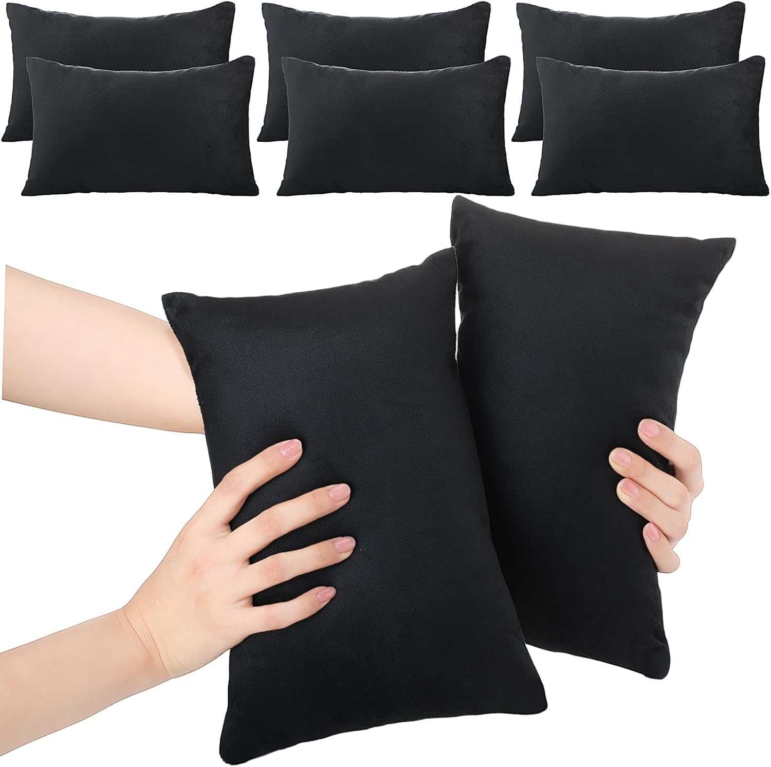 Geelin 6 Pack Small Pillows for Travel 7"x11" Mini Pillows Bulk with Zipper Epe Foam Soft Machine Washable Tiny Cushion for Sleeping Airplane Car Neck Lumbar Nap Pets (Classic,Blue)