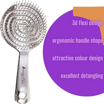 Nascita Pro 3D Flexi Control Opening Scanning Hair Brush Silver - 35