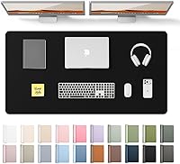 Vista 64 de YSAGi Protector de escritorio de cuero, tapete de oficina, alfombrilla grande para mouse, secante antideslizante de cuero PU, escritorio