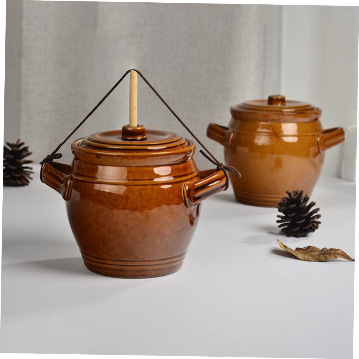 Ceramiczny Szczelny Słoik Do Przechowywania Tradycyjnych Kiszonek Pojemnik Kuchenny z Ceramicznym Zamknięciem Praktyczny i Bezpieczny Słoik Do Domu