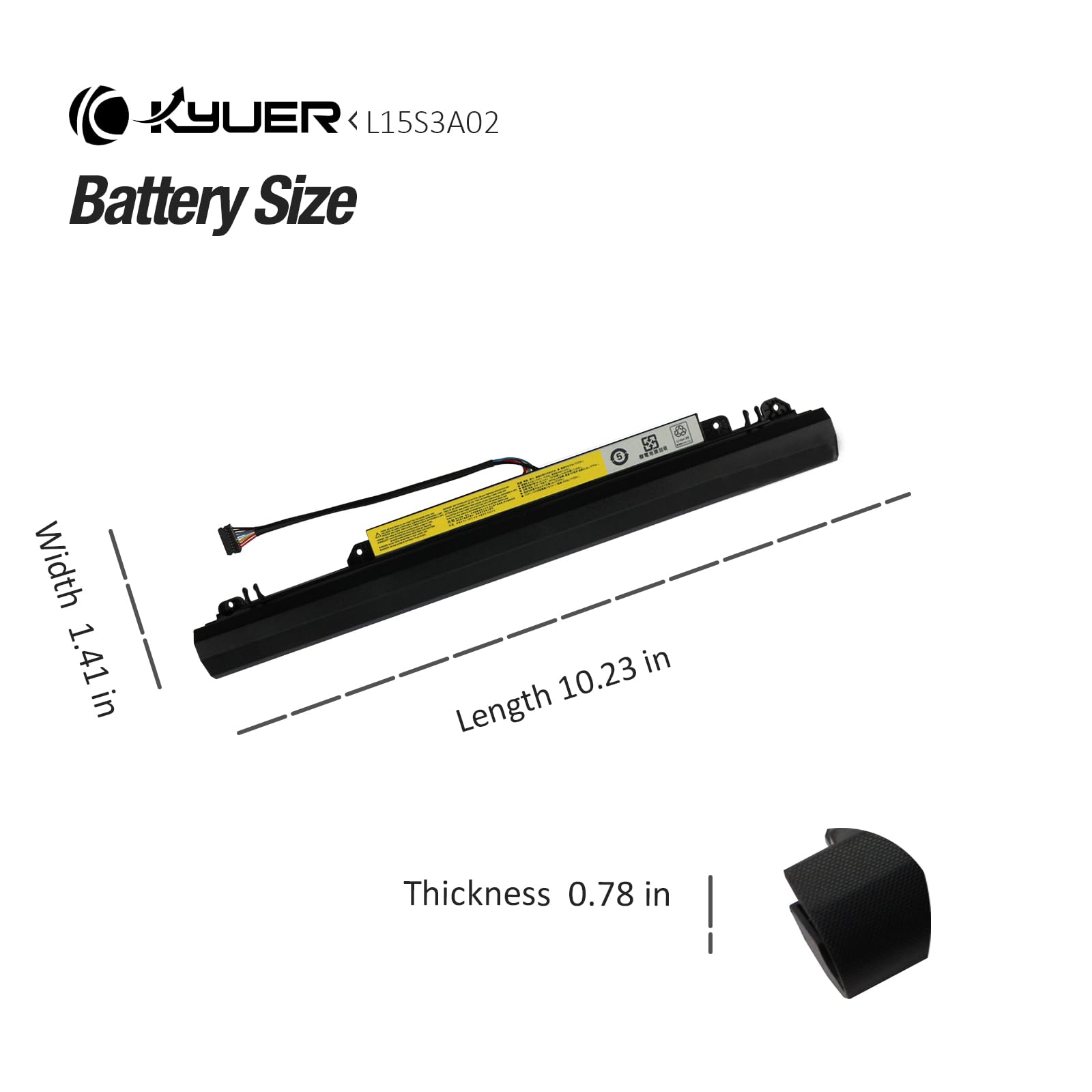 K KYUER L15S3A02 Batteria per Le-novo IdeaPad 110-14AST 110-14IBR 110-15AST | 110-15IBR 110-15ACL 110 Touch-15ACL Series Laptop Type 80TQ 80T6 80UJ 80TR 80T7 80W2 80TJ 80V7 5B10L04215 L15L3A03 L15C3A03