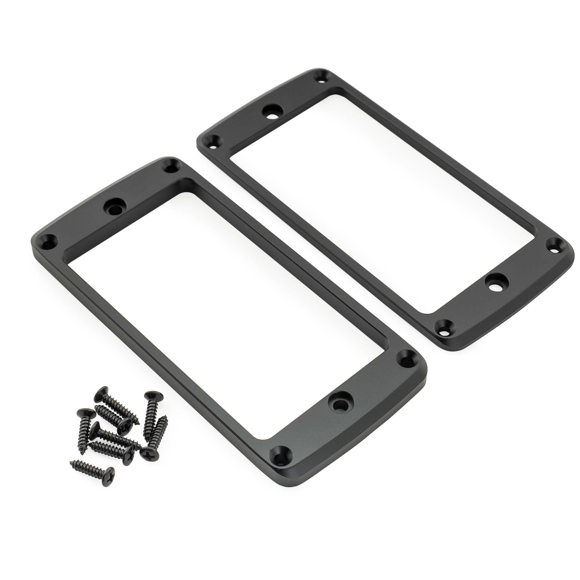 Musiclily Ultra Fondo Piatto Smussato Set Mascherina Pickup Humbucker in Alluminio per Chitarra Elettrica Epi SG, Nero (3mm+5mm)