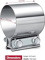 Vista 4 de ESPEEDER - Abrazadera de junta de escape de acero inoxidable con 1 bloque