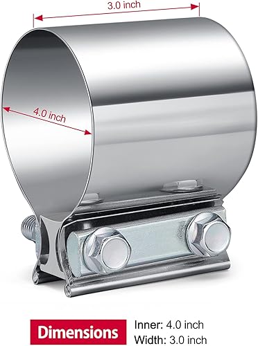 Miniatura 4 de ESPEEDER - Abrazadera de junta de escape de acero inoxidable con 1 bloque