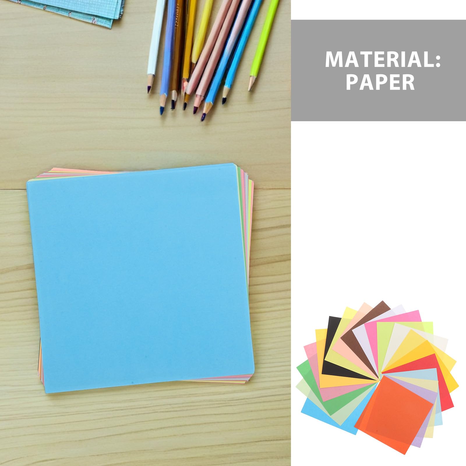 Uonlytech 600 Stück Origami-Papier: 20 Farben, quadratisches Bastelpapier für Bastelarbeiten, doppelseitiges Faltpapier für Schulprojekte von Kindern und Familienaktivitäten