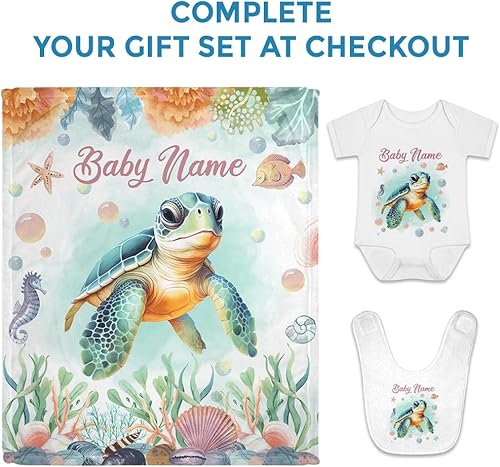 Vista 14 de Hyturtle Mantas de bebé personalizadas con nombre, mantas personalizadas para bebé niña, mantas personalizadas con temática de jirafa, manta de cama
