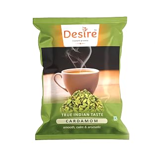 Desire Tea Powder - Fresh Green Cardamom Tea Premix 1kg - Elaichi Chai for Vending Machine & Manual Use - Instant Chai Cup, Just Add Water, Rich Aroma & Taste - Suitable for Cafe, Home and office