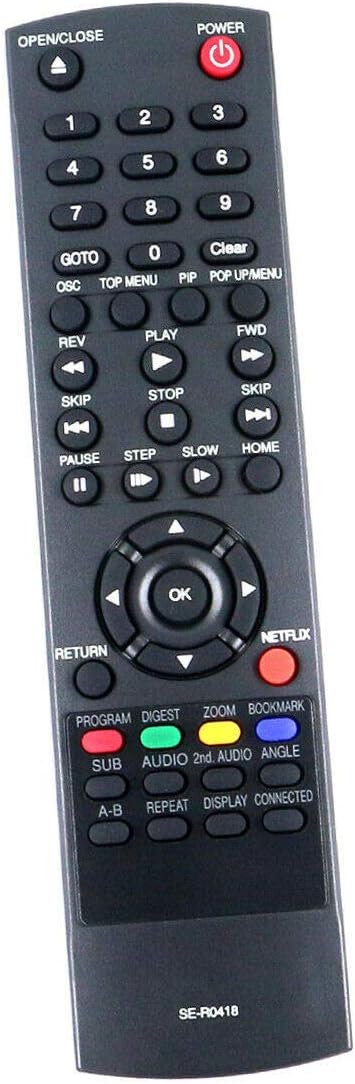 AIDITIYMI SE-R0418 SER0418 Replace Remote Control fit for Toshiba Blu-Ray Disc DVD Player BDK23KU BDK33KU BDK23 BDK33 BDX2300 BDX2300KU BDX3300 BDX3300KU BDX5300 BDX5300KU SD-5300 SD5300