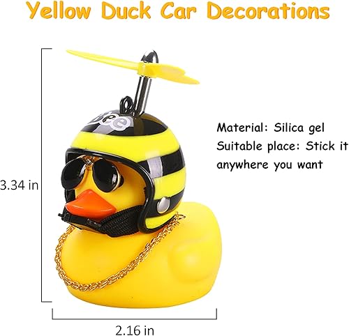 Miniatura 6 de wonuu - Adornos de goma para coche, diseño de pato, color amarillo