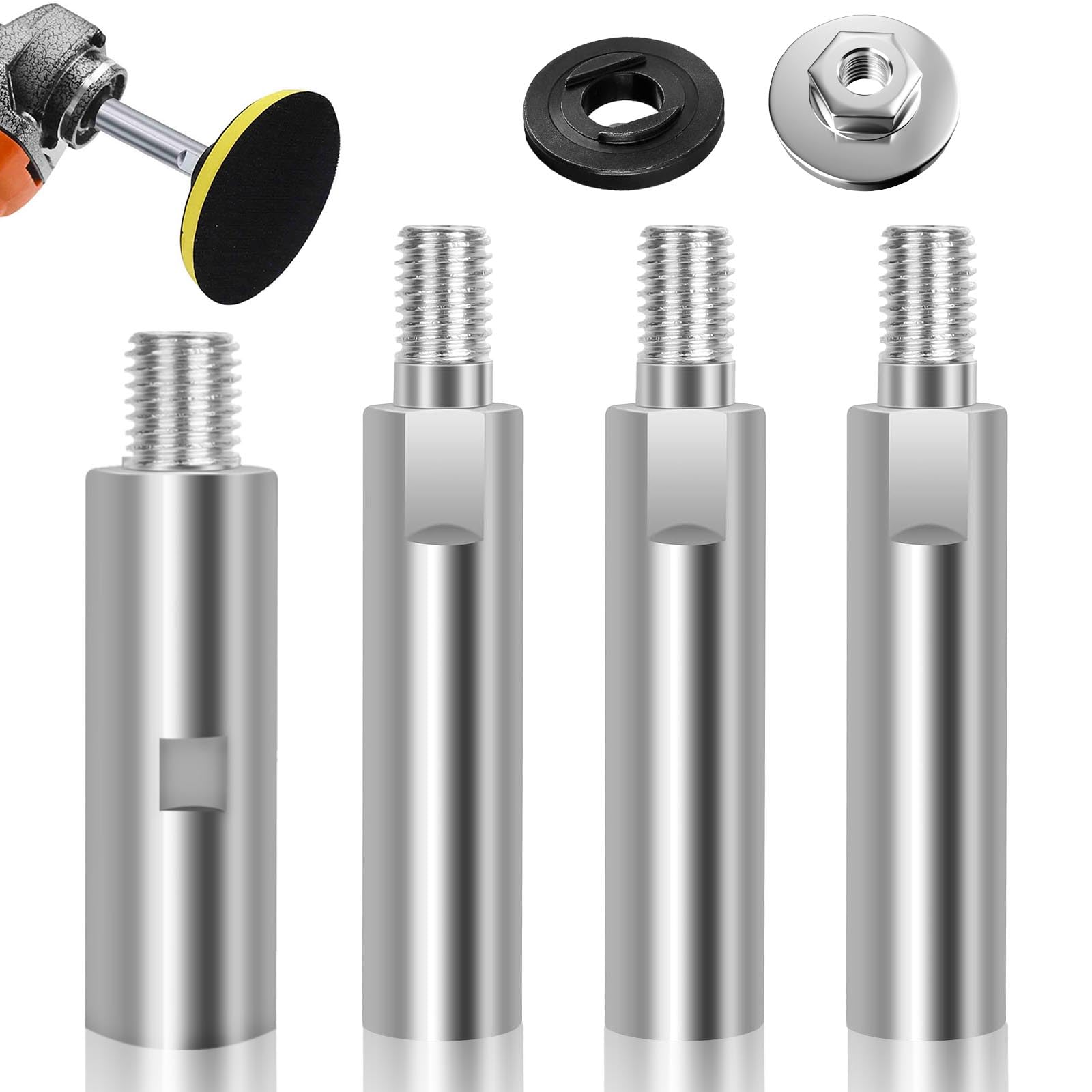 3Pcs 80mm Rallonge filetée de bielle M10 avec meuleuse d'angle Rallonge de bielle M14 sur M14 Rallonge 75mm Rallonge d'arbre Polisseuse