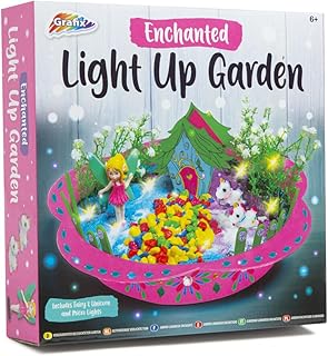 Make Your Own Enchanted Light Up Garden – Fairy & Unicorn Craft Kit for Kids – Includes Planter, Figurines, Paints, Gems & Fairy Lights – Creative Arts & Crafts Gift for Ages 6+