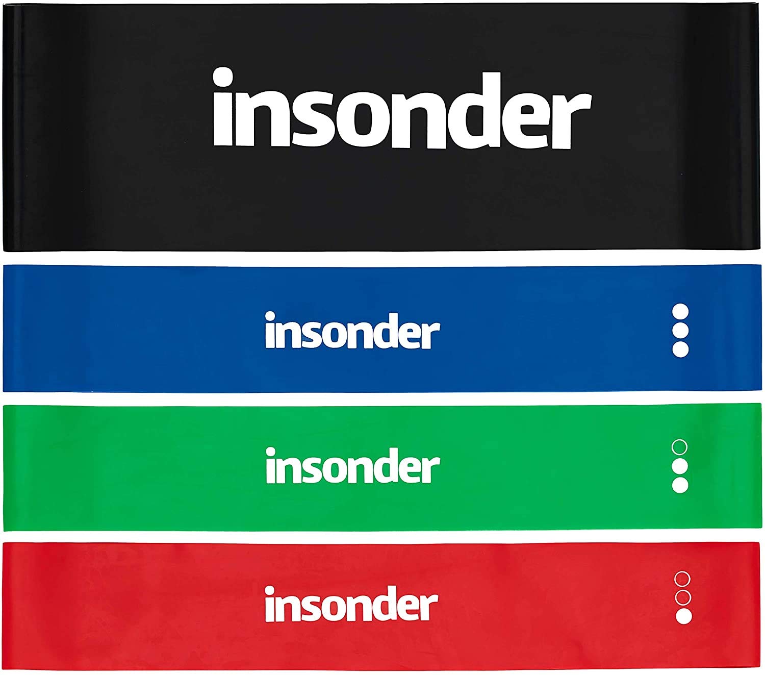 Insonder Resistance Bands Set - Skin Friendly Loop Bands with Workout Guide - Great for Exercise of Glutes Legs Thigh Fitness Physical Therapy Pilates