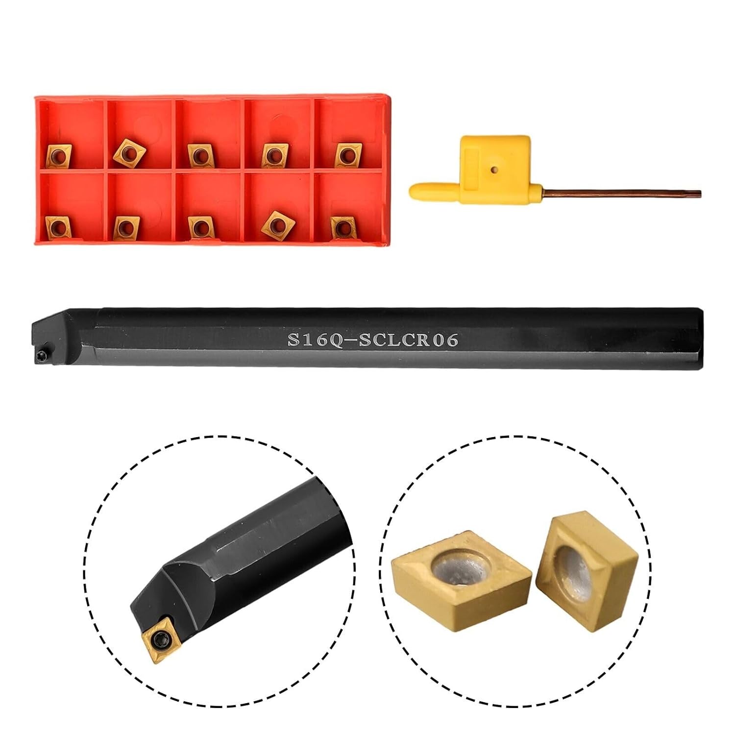 Elecshop Spare Part CCMT060204 Insert +CCMT060204 16mm Bar Turn Turning B Holder