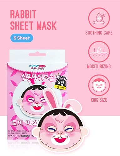 Miniatura 2 de Máscara de hoja coreana de tamaño pequeño hidratante máscara facial hoja 5 unidades (conejo)