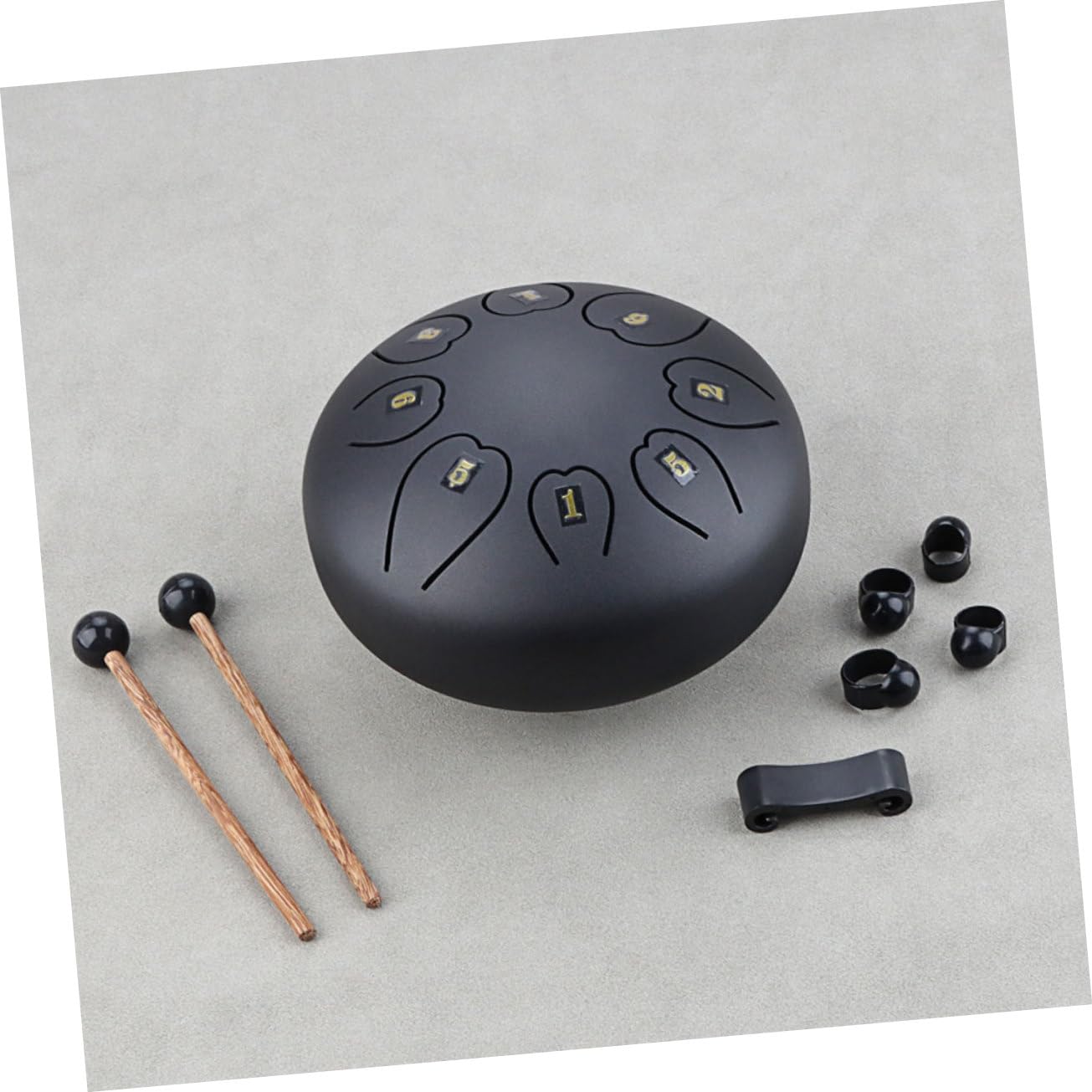 Levemolo Instrumento Etéreo de Metal Negro, Percusión para Principiantes, Sonido Penetrante, Uso con Manos o Baquetas, para Yoga y Meditación