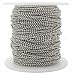 CleverDelights Ball Chain Spool - 100 Feet - 1.5mm Ball (Small) - Antique Silver (Platinum) Color - Bulk Roll