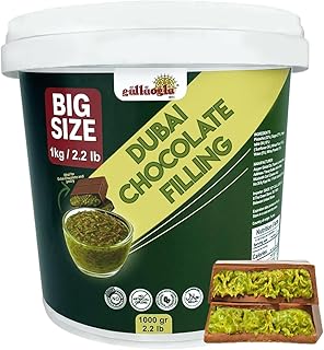 Gulluoglu Dubai Chocolate Filling 2.2 Lb / 1 Kg Pistachio Cream with Cri...