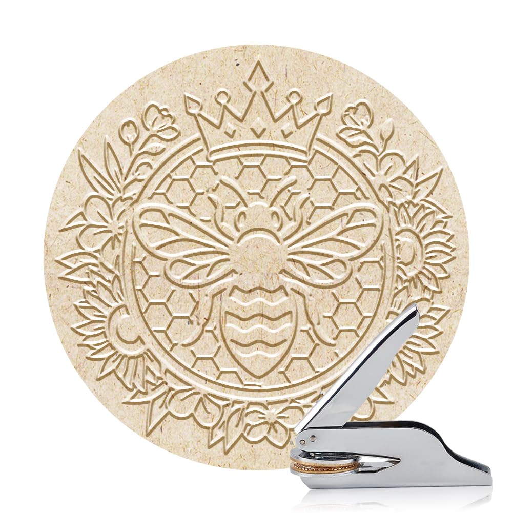 ANATTASOUL Bee Flower Book Embosser Personalised for Paper,Books