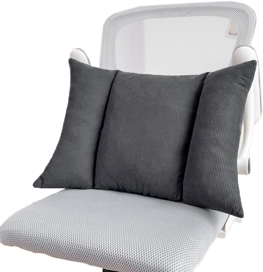 Tingting's Dream Corduroy Creative Lumbar Support Pillow Office Chair Waist Cushion Soft Rest Chair Pillows Reading Lumbar Back Cushions (Dark Orange, 68×40×14cm/26.77"×15.7"×5.51")