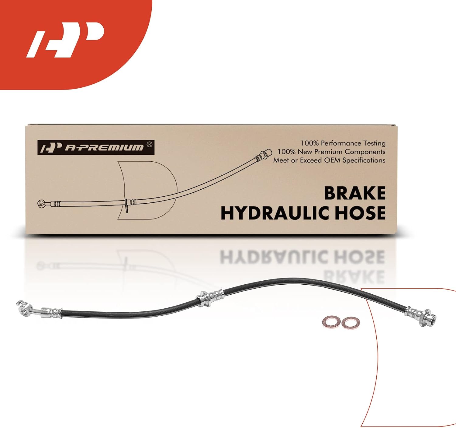 A-Premium Front Driver Side Brake Hydraulic Hose Compatible with Select Nissan Models - Versa 2012-2021 L4 1.6L, Versa Note 2014-2019 - Replace# 462111HK0A