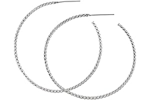 Twisted Rope Sterling Silver Large Hoops: Standout Statement Earrings for Everyday Glamour