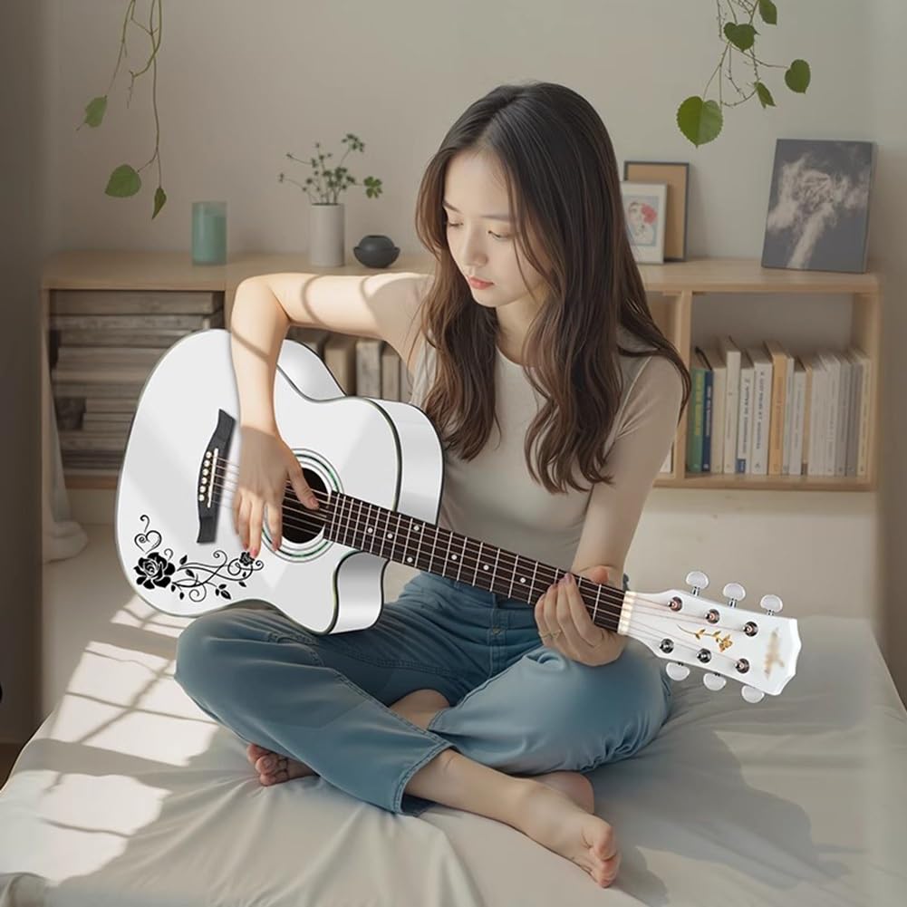 Akustikgitarre für Anfänger, mit Cutaway-Design, Gigbag, Gurt, Kapodaster, Saiten und Plektren für Erwachsene zum Lernen und Üben