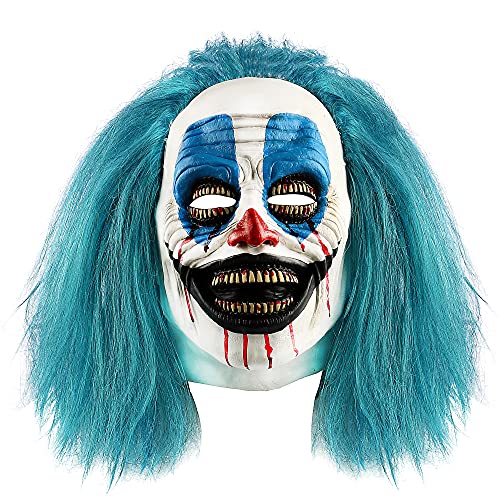 Xinkulas Scary Adult Clown Mask Masquerade Halloween Laughing Killer Joker Costume Prop (Tooth Eye)