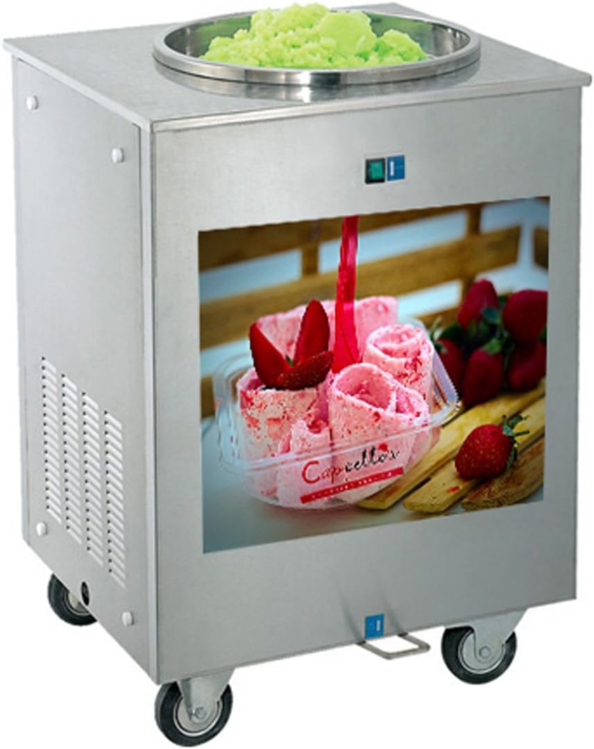 Commercial Single Pan Fried Fruit Ice Cream Roll Maker Making Machine Ice Cream Roll Machine Fry Ice Cream Rolling Machine