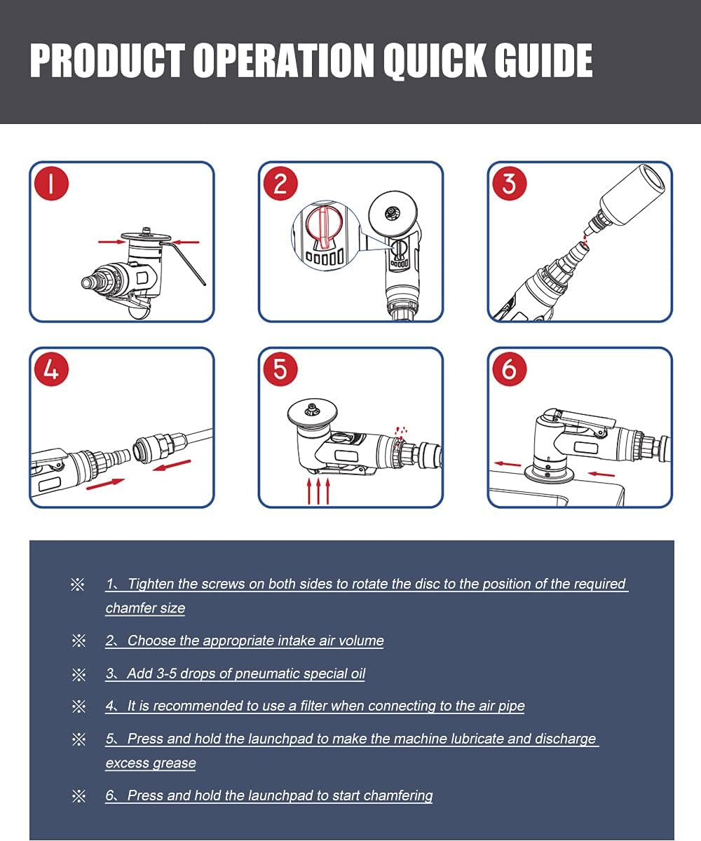 C Angle/R Angle Mini Chamfering Machine,1/4 Inch Intake Connection Pneumatic Beveling Machine for Inner Hole Deburring 28000rpm