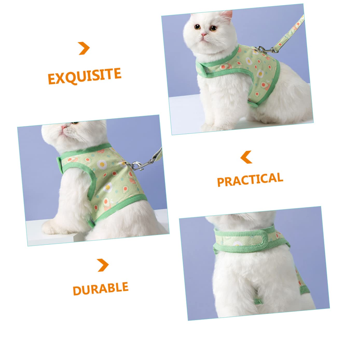 Toddmomy 4juegos Arnés De Mascota con Correa Diseño De Aguacate Arnés De Malla Transpirable para Perros y Gatos para Paseos y Entrenamiento