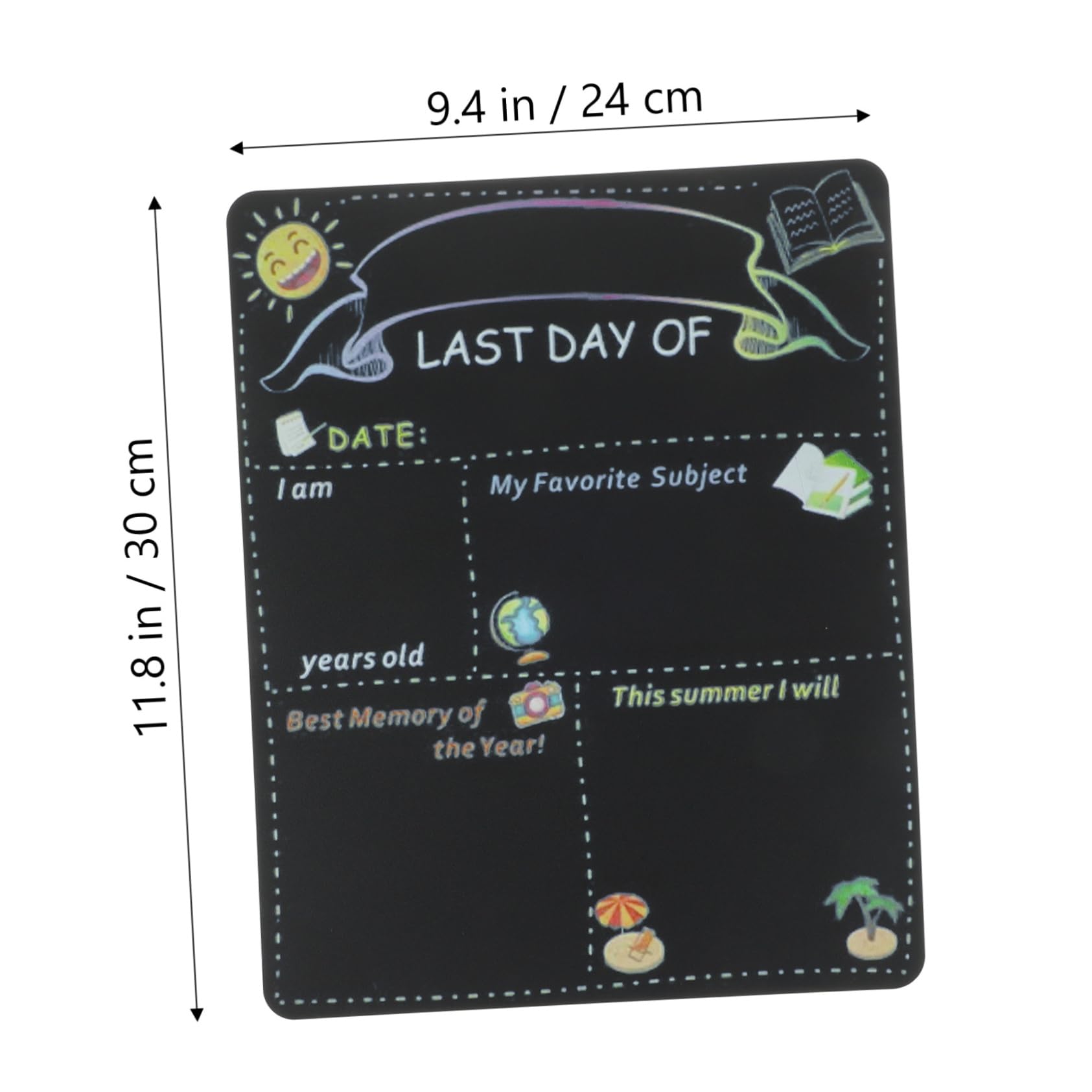 ARTIBETTER My First Day of School Sign Double Sided Wooden Chalkboard School Decor for Boys and Girls