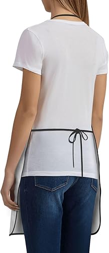 Miniatura 3 de Unisex Apron With Pocket, Black And White Dragonfly Chef Apron For Cooking, Bbq & Crafts, Spillproof Kitchen Protection Bib With Large Utility