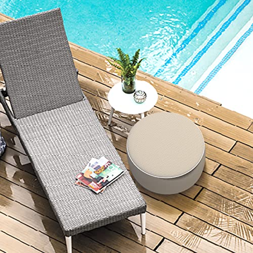 Lvtxiii Inflatable Stool Ottoman Footrest With Handle, All Weather Foot Rest, Indoor Or Outdoor Use For Home Patio Garden And Camping, D21 X H9, Stripe Beige #TOP5