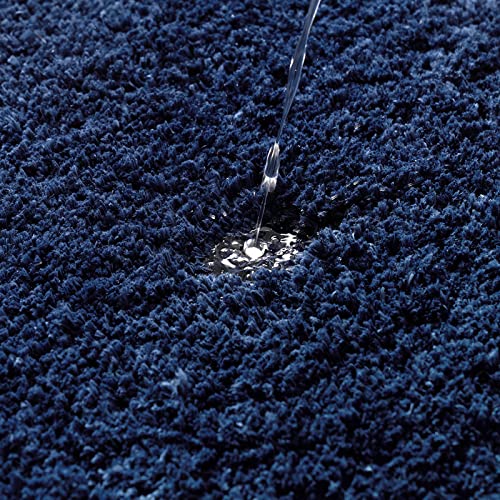 MIULEE Bath Mat Non Slip Absorbent Bathroom Soft luxurious Shower Small Mat Doormat Inside Rugs Kitchen Rugs Carpet Mat Washable for Bathroom Bedroom Kitchen Entrance 40x60 cm Dark Blue - Image 4