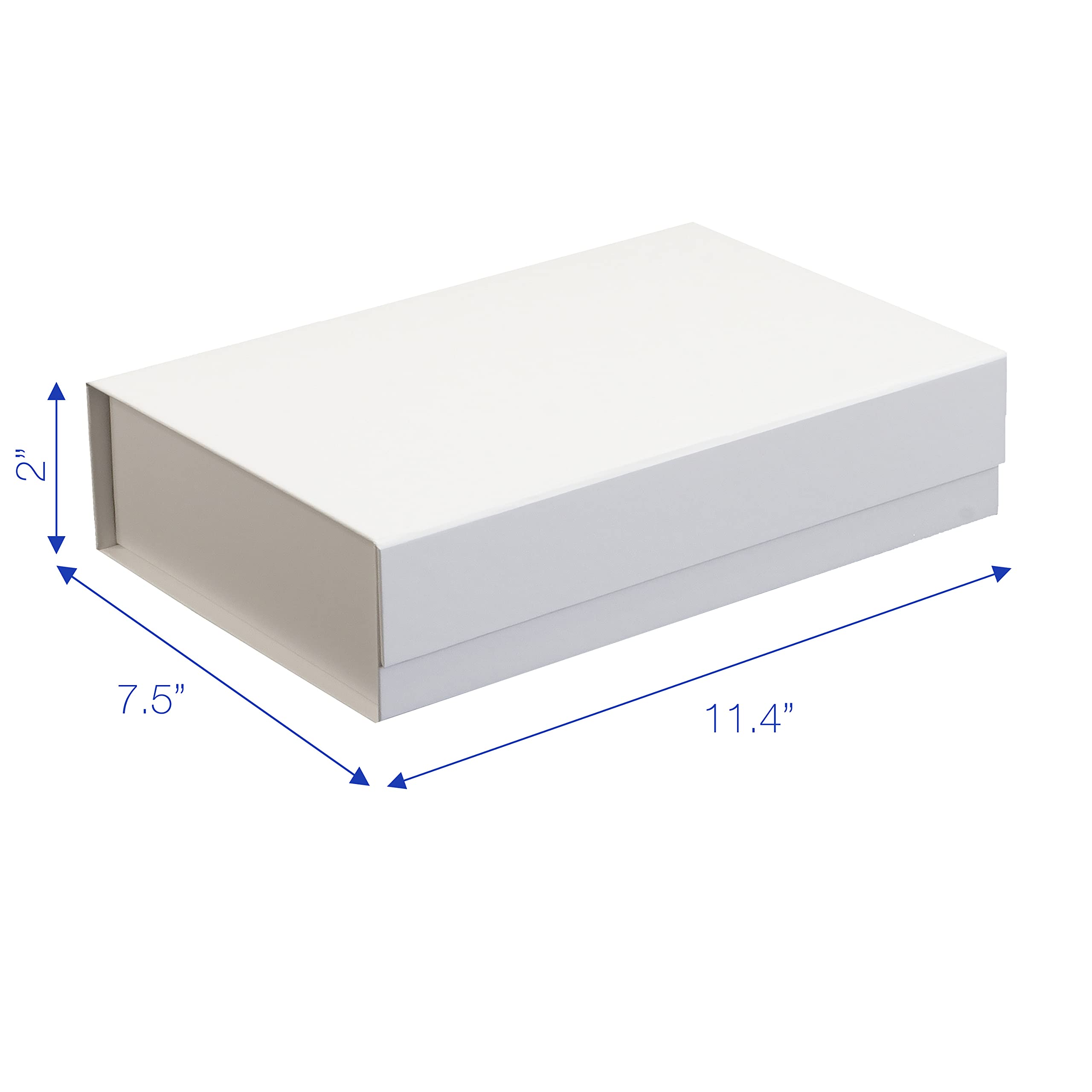 Cecobox 1 szt., matowe składane pudełko z magnetyczną pokrywką do pakowania prezentów, 29 x 19 x 5 cm, białe)