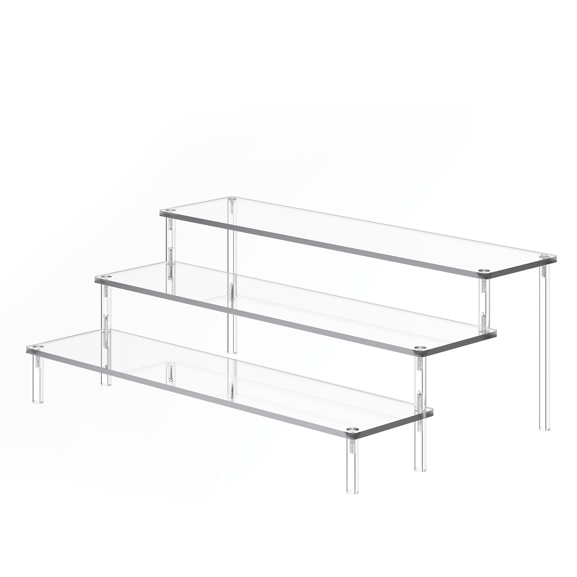 Espositore a 3 ripiani in acrilico trasparente, 40 cm, espositore per profumi, spessore 5 mm, per profumi, dopobarba, trucco, dessert, oggetti da collezione