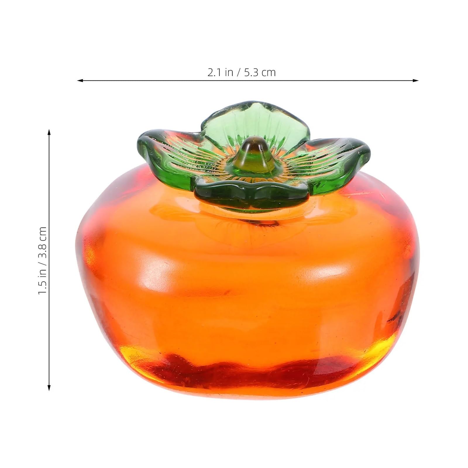 4 schwere Briefbeschwerer aus Kristall-Persimmon