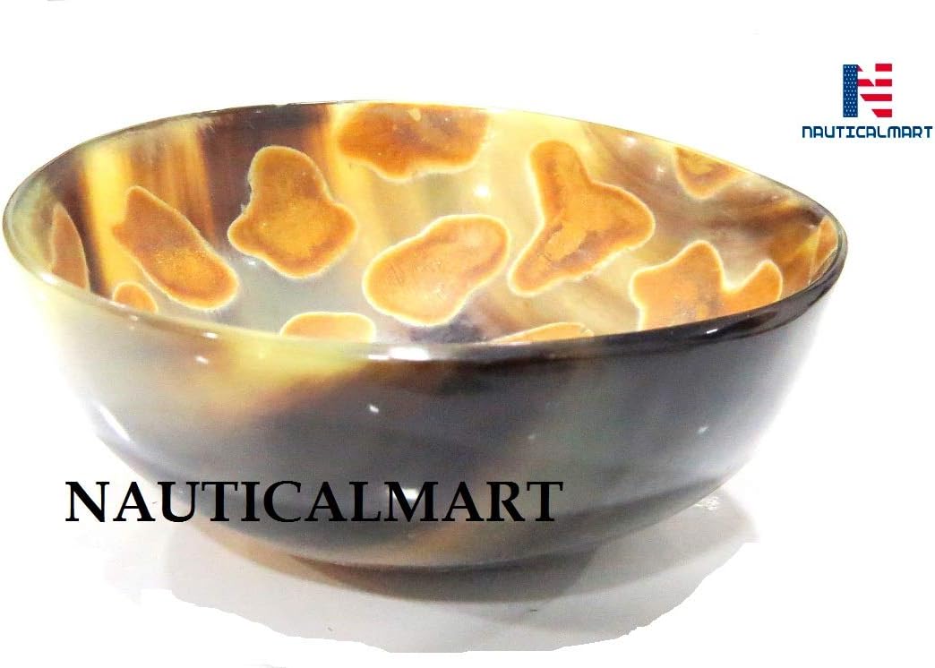 Handcrafted Genuine Horn Shaving Bowl - 100% Natural Horn Palm Dish Real Handmade