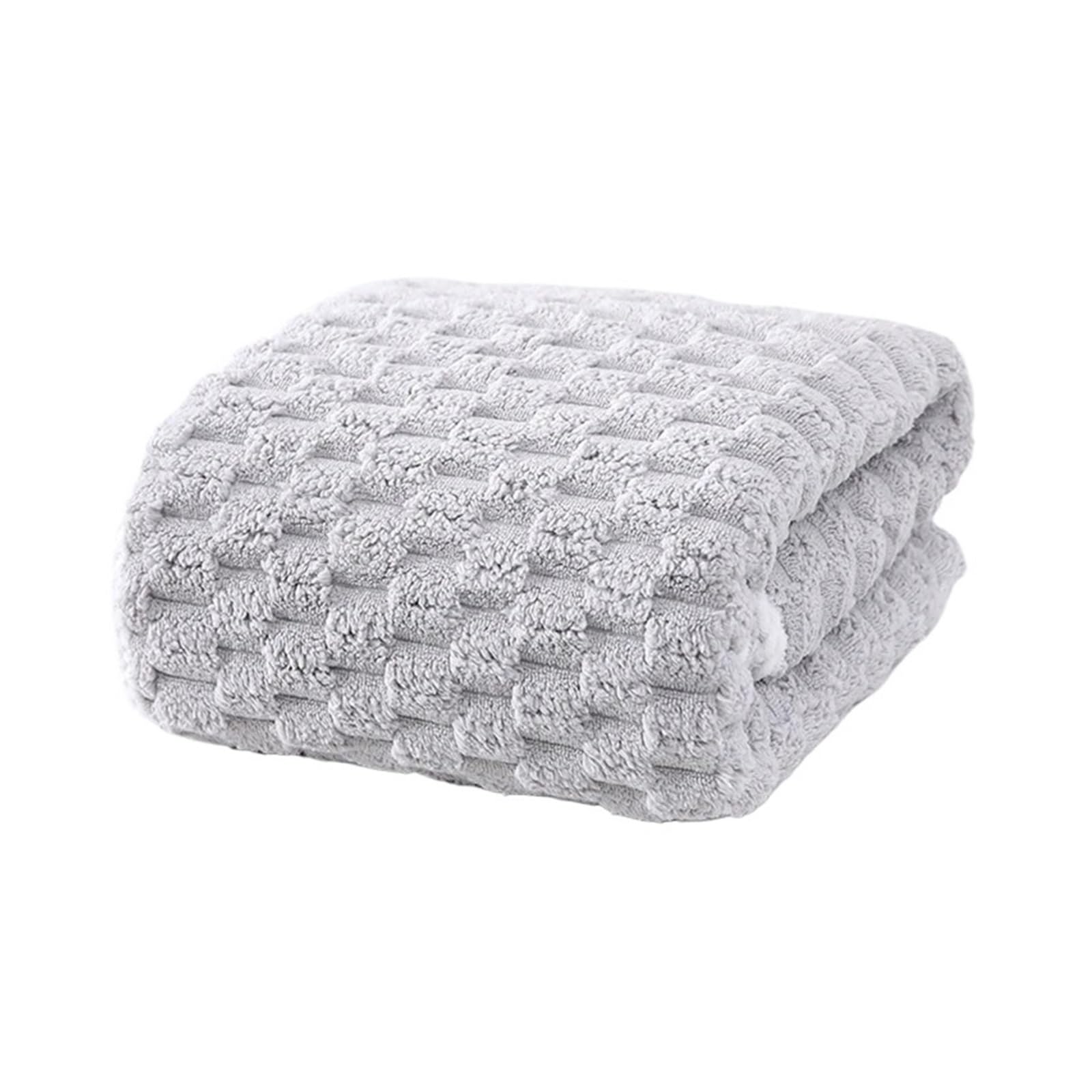 FGUJSUR Bath Towel Coral Cloud Velvet Towel Thickened Bath Strong Water Absorption Microfiber Quick-drying Skin-friendly Face Wash(GREY,Bath towel-70x140cm)