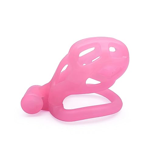 VeagleFly Cobra Chastity Cage Cock Cage|Adult Sex Toy for Men |Chastity Devices Male Chastity Cage 4 Curved Rings Men Toys (Pink, Nano) - Nano - Pink