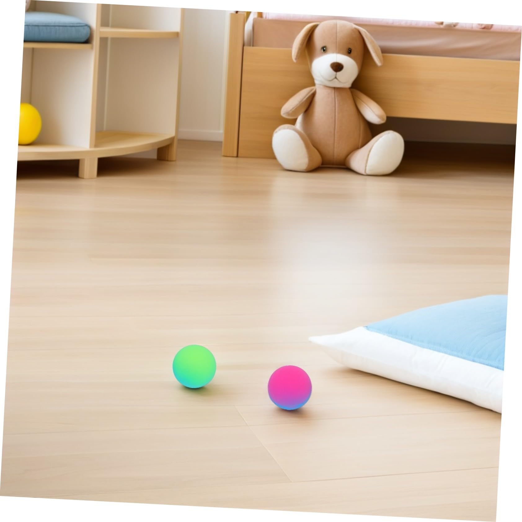 VANZACK Palline Rimbalzanti e Dimensioni Giganti da 45mm in Gomma 18 Bicolore Colore Casuale Design Antiscivolo per Bambini per Feste di Compleanno e Premi al Carnevale