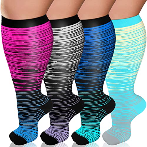 Diu Life Plus Size Compression Socks For Women & Men 20-30 Mmhg Extra Wide Calf Knee High Support Socks For Circulation #TOP23