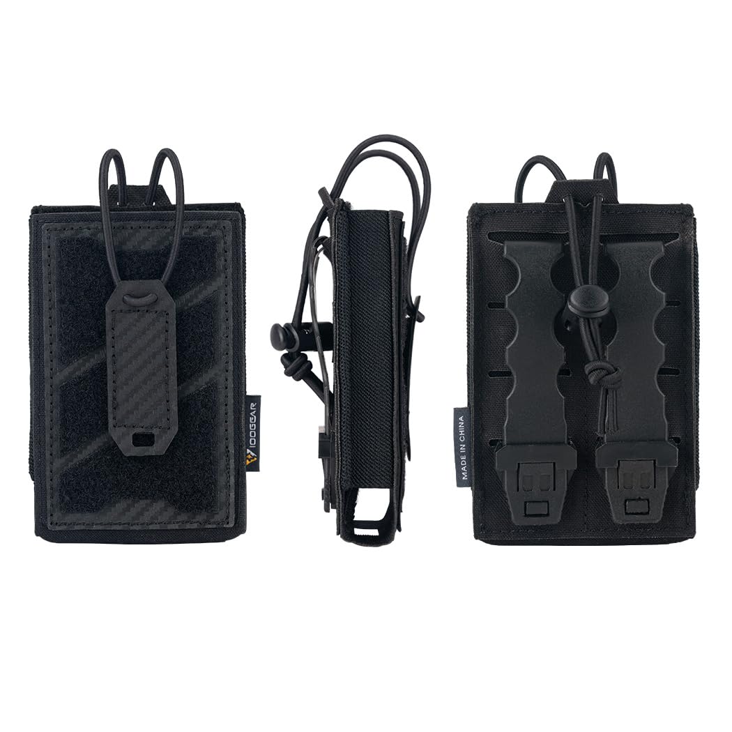 IDOGEAR Tactical Phone Pouch Molle Magazine Pouches Universal Utility Smartphone Holster Bag Outdoor EDC Waist Pouch Compatible with Phones Up to 6.8 Inches 500D Nylon (Black)