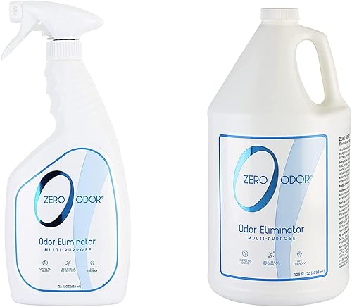 Zero Odor Eliminador de olores multiusos de 128 onzas, tecnología patentada para baño, cocina, tela, armario, huele muy bien de nuevo, 16 onzas