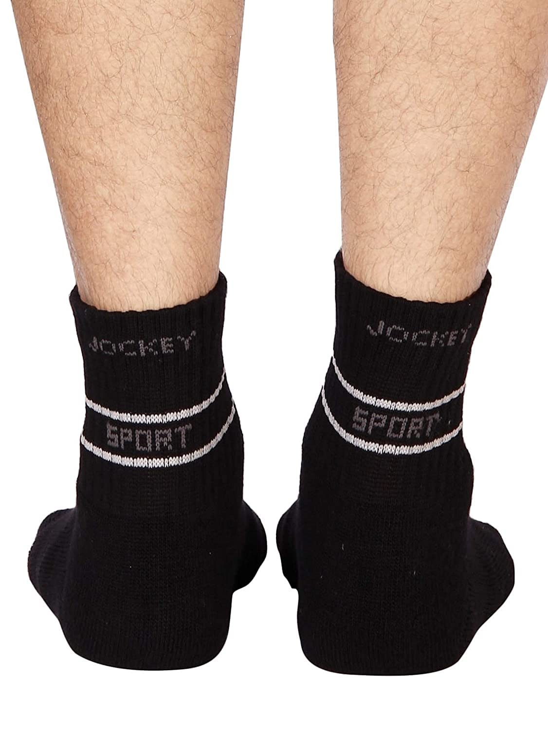 Jockey Boy Pack Of 3 Pairs Regular Socks With Logo Sports Ankle Length Cotton Towel Socks, Assorted 2