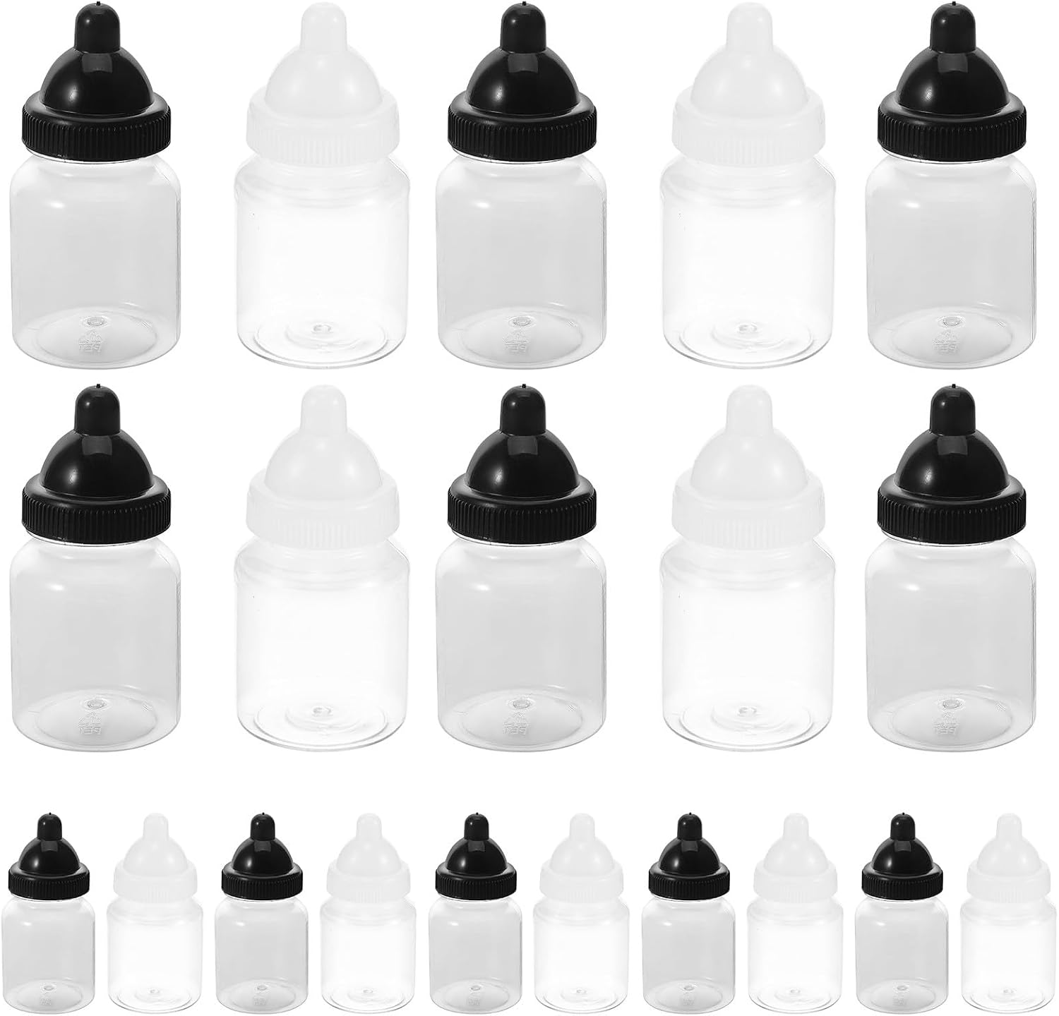 ABOOFAN 48pcs Milk Bottle Candy Canister, Black Baby Bottle Candy Jar