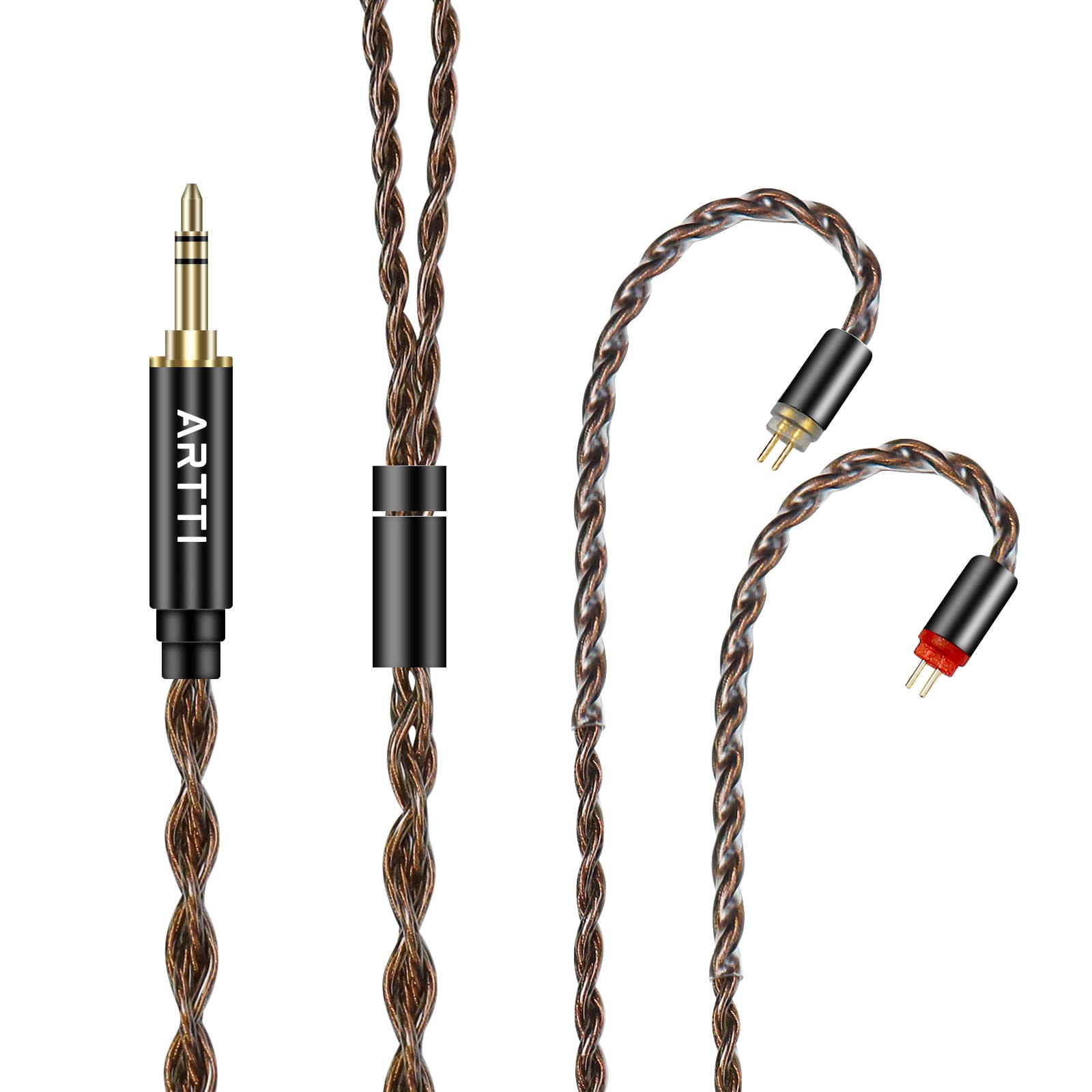 ARTTI A1 Upgraded 4 Core Monocrystalline Copper Detachable Earphone Cable, IEM Cable in-Ear Headphone Audio Cable (2pin-0.78mm, 3.5mm)