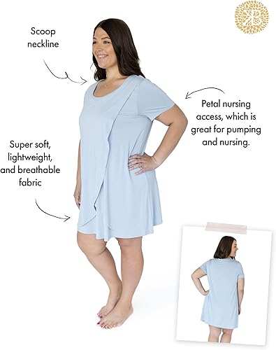 Miniatura 2 de Kindred Bravely Camisón de maternidad y lactancia con dobladillo tulipán Camisón de lactancia materna para mujer